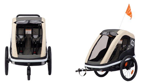 Ausverkauft! Hamax Kinderfahrradanhänger Avenida Twin Doppelsitzer in Kaffee Braun für 229,99€ (statt 535€)