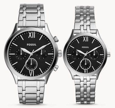 Fossil BQ2469 Uhren Set (44mm + 34mm) mit Edelstahl Armband für 63,80€ (statt 139€)