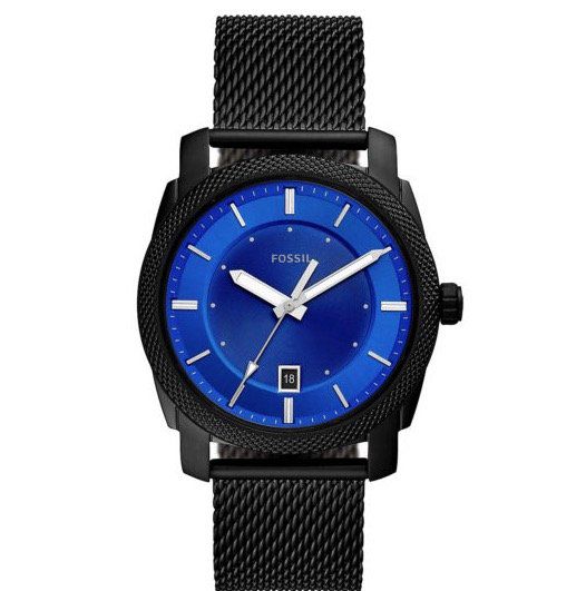 Fossil Machine Herrenuhr mit blauem Ziffernblatt + Milanaise Armband für 45,50€ (statt 129€)