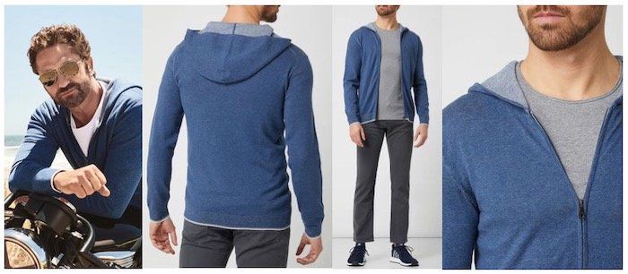 OLYMP Level Five Strickjacke aus Baumwolle mit Kapuze in Blau für 71,99€ (statt 119€)