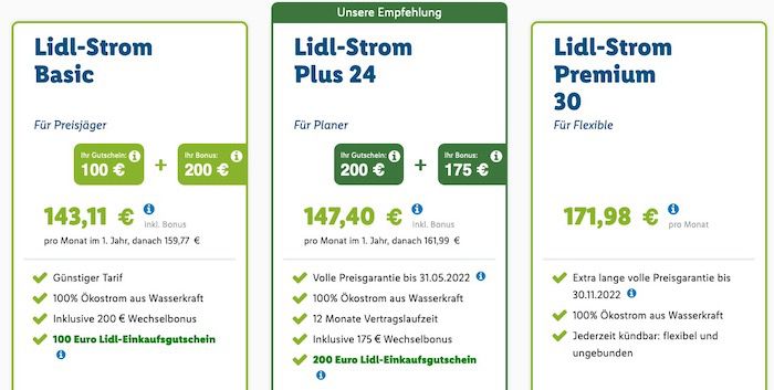 Über Lidl zu e.on 100% Ökostrom wechseln   bis 250€ Wechselbonus und 200€ Lidl Gutschein