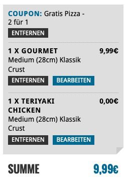 Dominos: Zwei Pizzen kaufen nur eine bezahlen bei Abholung   nur noch heute!