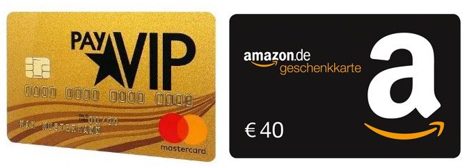 Endet heute: PayVIP Mastercard Gold (dauerhaft gebührenfrei) inkl. Reiseversicherung + 40€ Amazon Gutschein