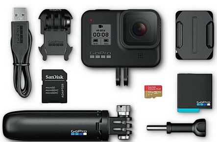 GoPro HERO8 Black Bundle inkl. Shorty Stativ, Speicherkarte und 2. Akku für 319€ (statt 349€)