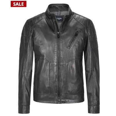 JOOP! Collection Lederjacke Peel im Biker Look in Schwarz für 279,95€ (statt 400€)   52 bis 56