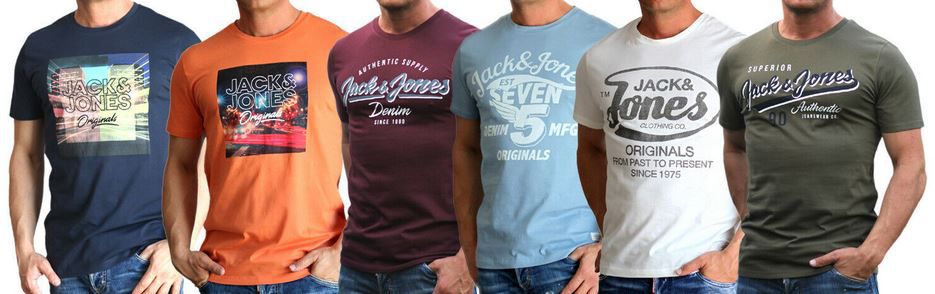 Jack & Jones Herren T Shirts Restgrößen bis 3XL für je 8,99€ (statt 13€)
