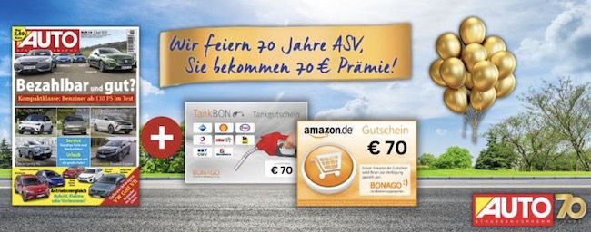 34 Ausgaben Auto Straßenverkehr für 79,56€ + 70€ Amazon Gutschein