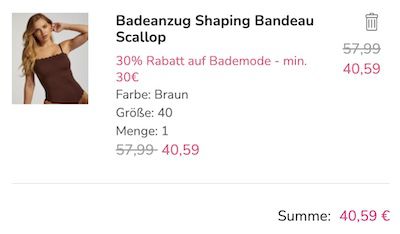 👙 30% Rabatt auf Bademode bei Hunkemöller (ab 30€)