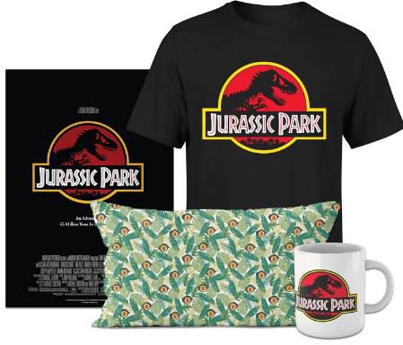 Jurassic Park Bundle aus T Shirt, Tasse, Poster & Kissen für 34,99€ (statt 45€)