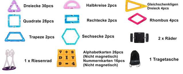 CONDIS bunte & magnetische Bausteine (120 tlig) für 25,99€ (statt 40€)