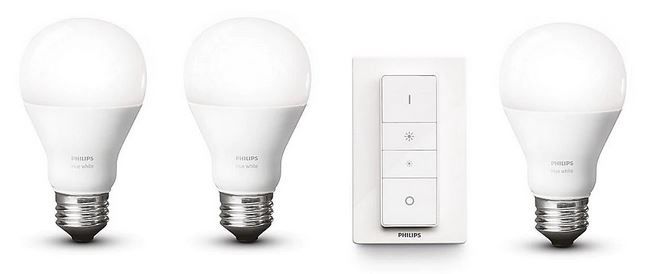 Philips Hue White Dimming Starter Kit 3 x 9,5W E27 + Dimmschalter ab 59,90€ (statt 72€)