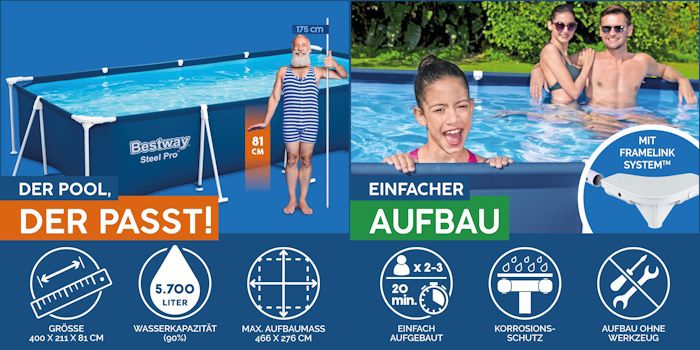 🏊 Bestway Steel Pro Frame Pool für 94,98€ (statt 130€)