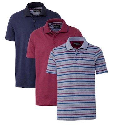 3er Pack Henson&Henson Herren Poloshirts für 30€ (statt 60€)   Restgrößen