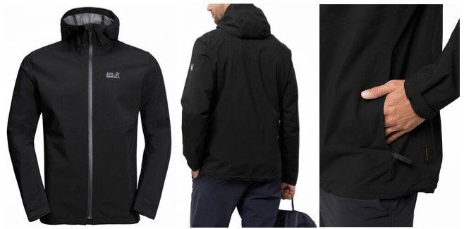 JACK WOLFSKIN Herren Regenjacke JWP in Schwarz für 85,02€ (statt 123€)