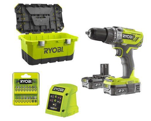 Ryobi R18PD3 220T Schlagbohrer inkl. 2 Akkus + Werkzeugkasten für 128,90€ (statt 159€)