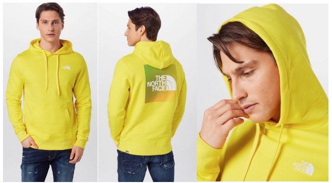 The North Face Herren Sweatshirt Graphic mit Kapuze in Gelb für 40,53€ (statt 75€)
