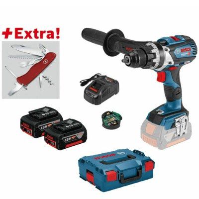 Akku Bohrschrauber Bosch GSR 18 V 85 C Professional inkl. 2 x 5,0 Ah + Klappmesser + L Boxx für 339€ (statt 400€)