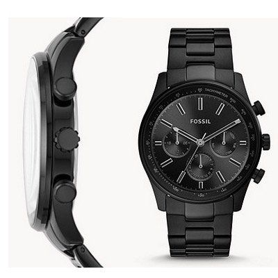 FOSSIL Multifunktion Herrenuhr Sullivan 44mm aus Edelstahl in Schwarz für 56€ (statt 140€)