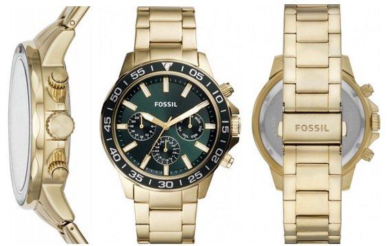 FOSSIL Multifunktion Herrenuhr Bannon 45mm aus goldenem Edelstahl für 67€ (statt 114€)