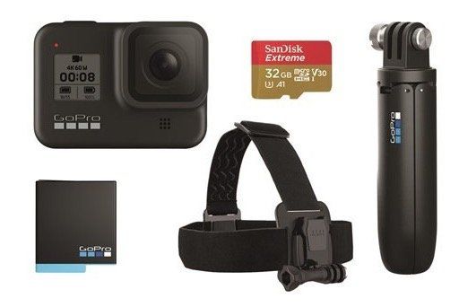 GoPro HERO8 Black + Shorty Stativ + Akku + Speicherkarte + Kopfband ab 289€ (statt 329€)