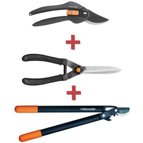 Fiskars Set aus Astschere L74 + Rosenschere P26 + Heckenschere HS10 für 49,90€ (statt 72€)