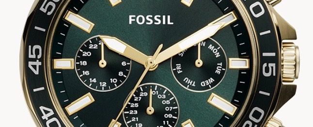 FOSSIL Multifunktion Herrenuhr Bannon 45mm aus goldenem Edelstahl für 89,76€ (statt 151€)