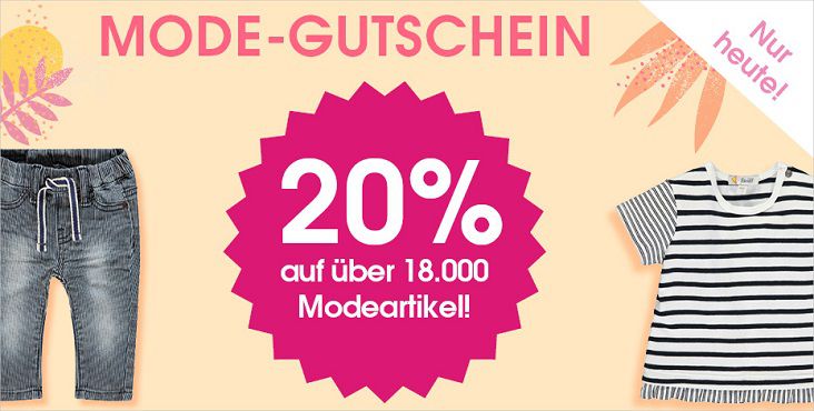 Babymarkt: 20% Rabatt auf Kinder  & Baby Mode auch im Sale bis Mitternacht + VSK frei ab 40€