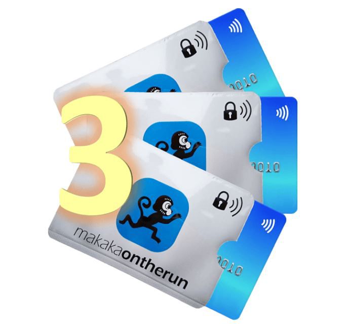 MakakaOnTheRun RFID NFC Scheckkarten Schutzhüllen 3er Pack für 6,98€ (statt 10€)