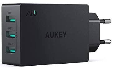 Aukey 30W USB Ladegerät mit 3 Ports für 13,86€ (statt 19€)   Prime