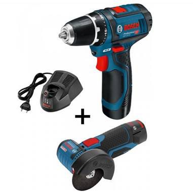 Ausverkauft! Bosch GSR 12 2 LI & GWS 12V 76 Professional Akkuschrauber & Winkelschleifer im Set für 138,90€ (statt 184€)