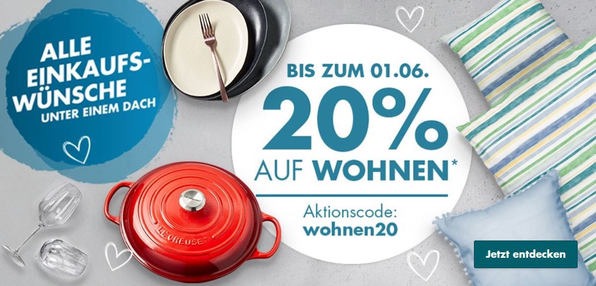 Galeria 20% extra Rabatt auf Wohnen und Fashion: z.B. 60 teiliges Besteck Set WMF Atria für 71,99€ (statt 114€)