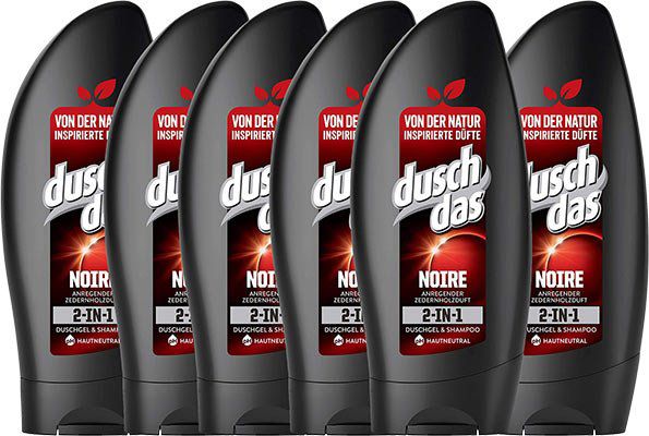 6er Pack Duschdas 2in1 Duschgel & Shampoo Noir ab 5,72€ (statt 9€)   Prime Sparabo