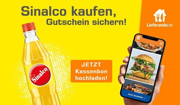 Sinalco kaufen   3€  oder 5€ Lieferando Gutschein abfassen