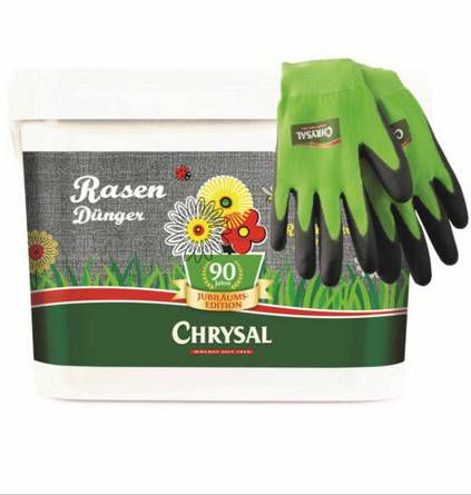 Chrysal Rasendünger Jubiläum 5kg (für 200m²) inkl. Handschuhe für 13,99€ (statt 19€)