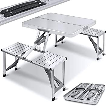 Kesser Campingtisch inkl. 4 Stühle aus Aluminium für 34€ (statt 47€)