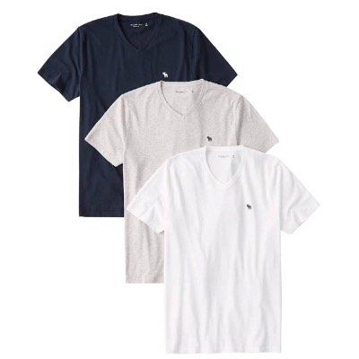 3er Pack Abercrombie & Fitch Vee T Shirts für 39,92€ (statt 66€)