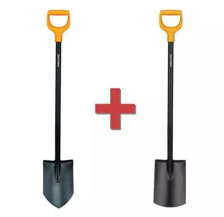 Fiskars Spaten Set mit Solid Spitz & Rund für 40€ (statt 51€)