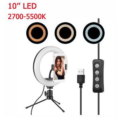 10 Zoll LED Ringlicht B3V3 in 2700 5500K mit Stativ für 13,88€ (statt 20€)