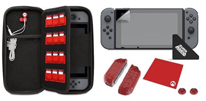 Abgelaufen! Nintendo Switch Super Mario Set (Tasche, Kopfhörer, Folie uvm.) für 14,38€ (statt 30€)