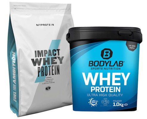 2kg Bodylab Whey Protein (Ananas oder SMores) + 1kg Myprotein Impact Whey Protein (8 Sorten) für 26,89€   MHD 30.06.