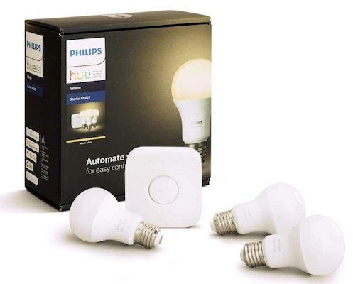 Philips Hue Starter Set mit 3 x E27 Weiß + Bridge für 51€ (statt 80€)