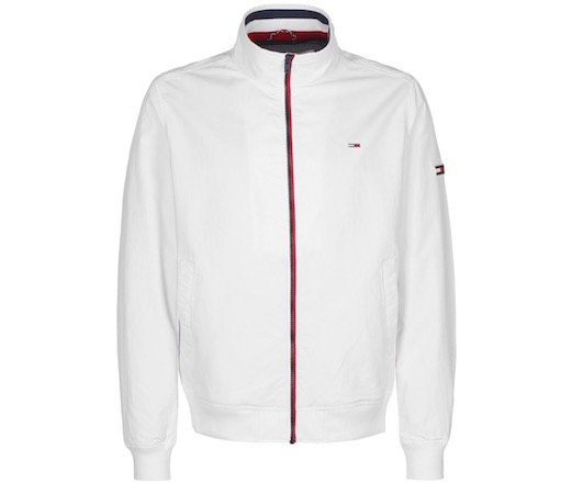 Vorbei! Tommy Jeans Essential Signature Zip Bomberjacke in Weiß für 44,95€ (statt 90€)