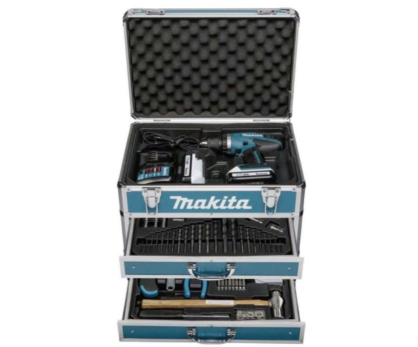 Makita DF457DWEX6 (2x 1,3Ah + 102 teiligem Zubehör im Koffer) für 199,95€ (statt 229€)