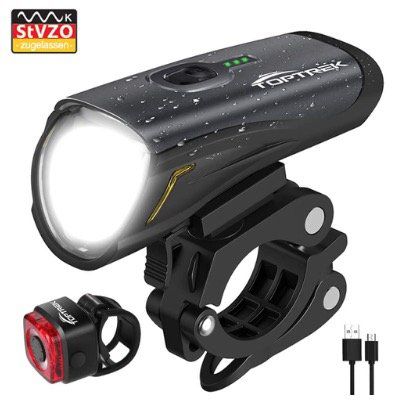 Toptrek OSRAM LED Frontlicht & Rücklicht mit StVZO Zulassung und Akku IPX4 für 15,59€ (statt 26€)