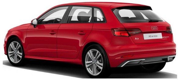 Gewerbe: AUDI e tron A3 Sportback Hybrid S Tronic mit 150PS in Tangorot Metallic für 199€ netto   LF 0,64