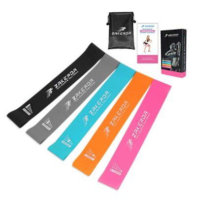 5er Set Pezimu Fitnessbänder aus 100% Naturlatex mit Tragebeutel für 4,98€ (statt 8€)   Prime