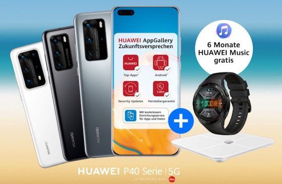 Huawei P40 Pro + Watch GT 2E + Körperfettwaage für 49€ + Vodafone Flat mit 15GB LTE für 36,99€ mtl.