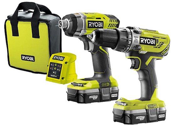 Ryobi R18PD3 18V ONE+ Akku Schlagbohrschrauber + Schlagschrauber für 162€ (statt 226€)