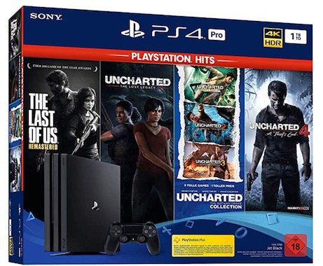 PlayStation 4 Pro PS Hits Naughty Dog Bundle inkl. The Last Of Us: Remastered + Uncharted für 325,89€ (statt 419€)