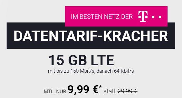 Vorbei! Telekom Datentarif mit 15GB LTE für 9,99€ mtl. + 10€ Amazon Gutschein